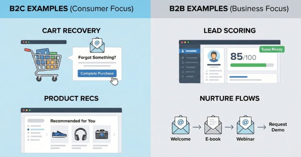 AI Marketing Automation use cases for B2B and B2C business models