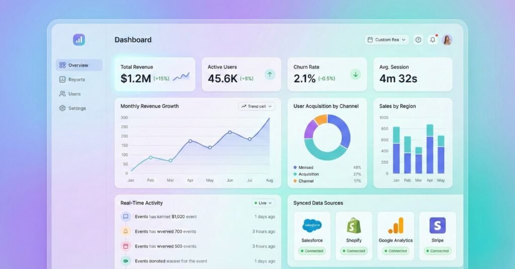 automation workflow for reporting including kpi dashboards data syncing and weekly insights