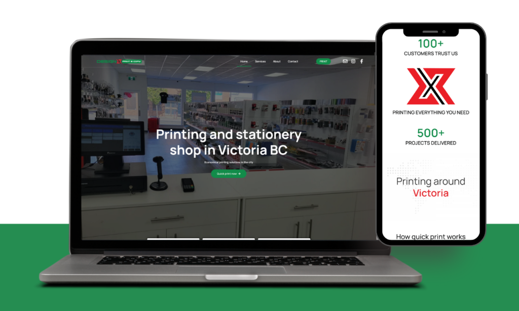 DesignX Print Victoria BC Elementor WordPress Website