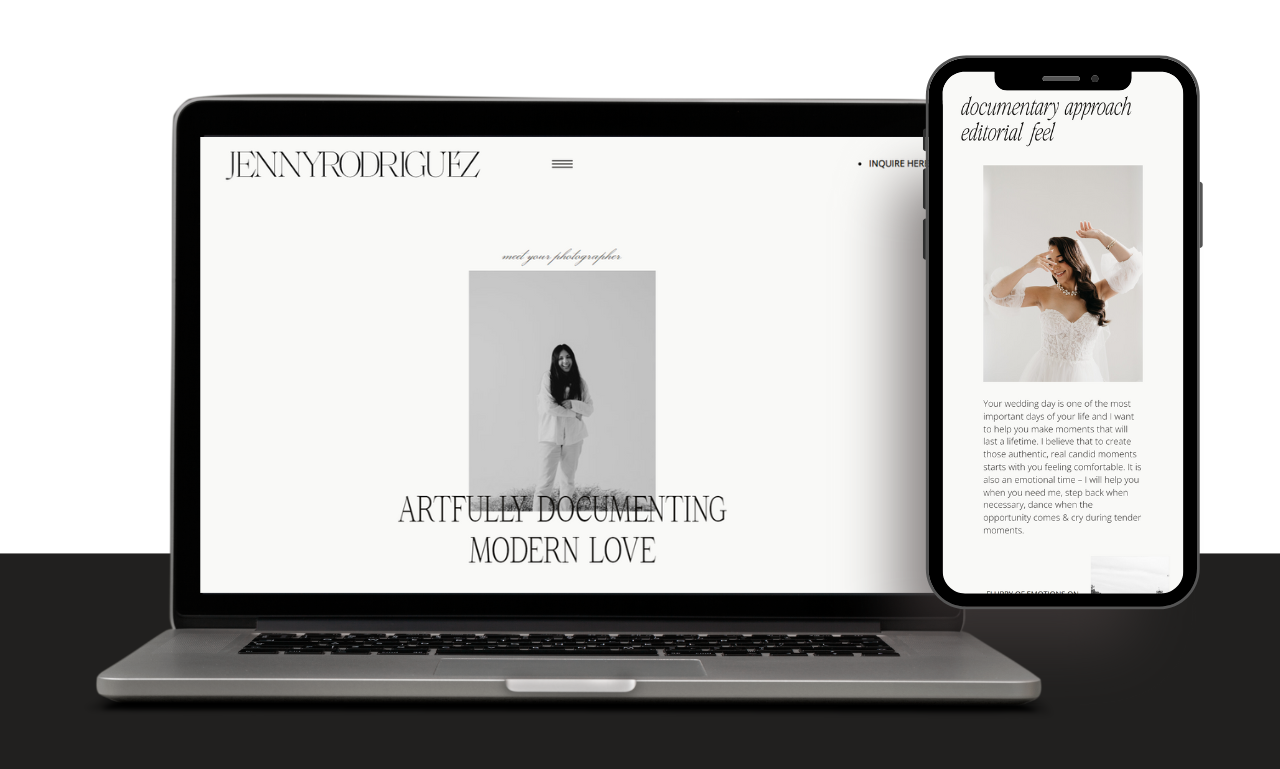 Jennifer Rodriguez Wedding Photographer Showit Website