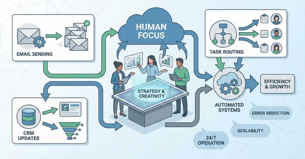 what is business automation with workflows, triggers, and outcomes